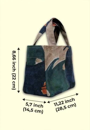 Women Vegan Multicolor Medium Tote Bag - Petals Design - 