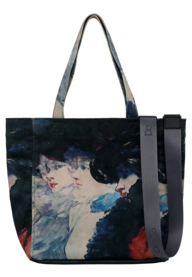 Women Vegan Navy Large Tote Bag - Ladies Design - 