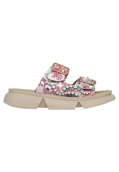 Women Vegan Orange Slippers - Pearl Of Sea Design - 