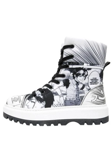 Women Vegan White Long Boots - Hero of Our Story Design - 
