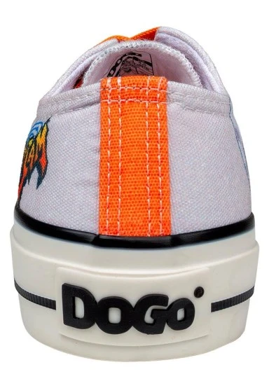 Women Vegan White Sneakers - Looney Tunes Bugs Bunny Space Jam Design - 