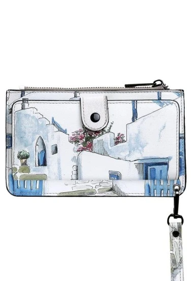 Women White Wallet - Paperflower Design - 