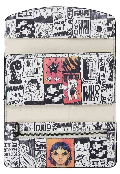 Women White Wallet - Star Girl Design - 