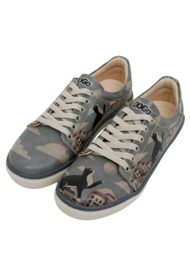 Kadın Vegan Deri Mavi Sneakers - Over the Moon Tasarım - 