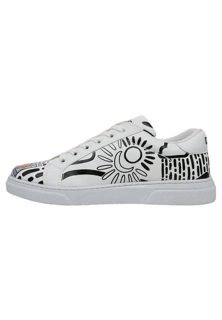 Best Buddies x Dogo Femme Cuir Vegan Blanc Baskets - The World Is You Motif