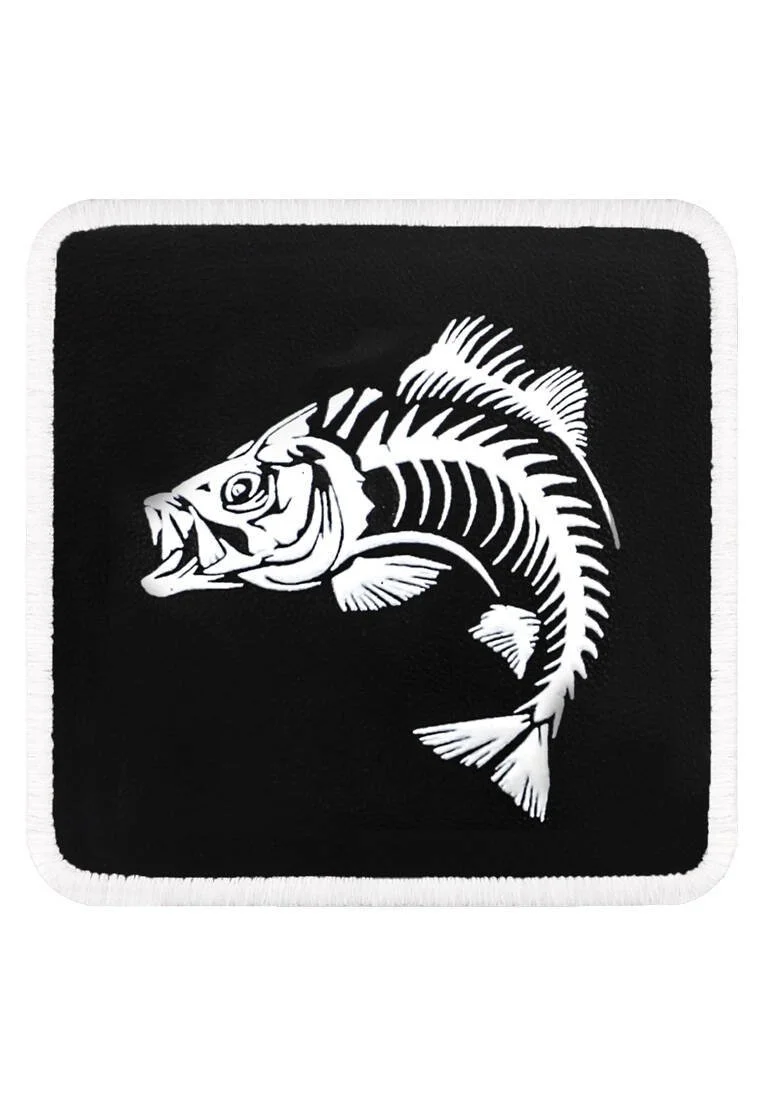 Unisex Black Removable Hat Patch- Fish Design