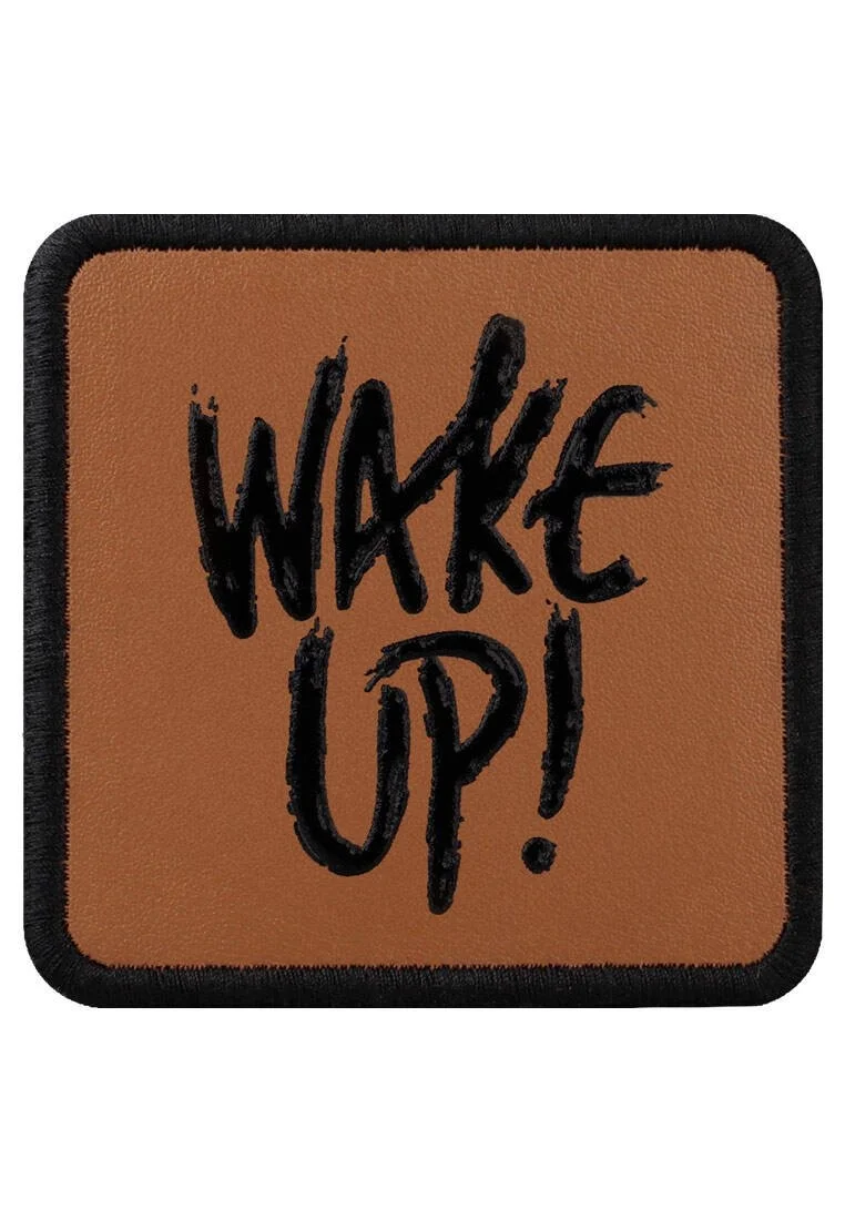 Unisex Brun Casquette Patch Amovible- Wake Up! Brun Motif