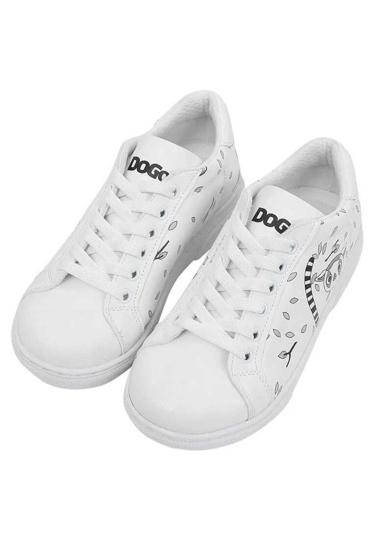 Çocuk Vegan Deri Beyaz Günlük Sneakers - Lemur Tasarım