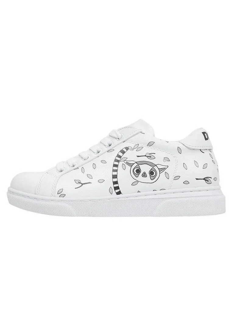 Çocuk Vegan Deri Beyaz Günlük Sneakers - Lemur Tasarım