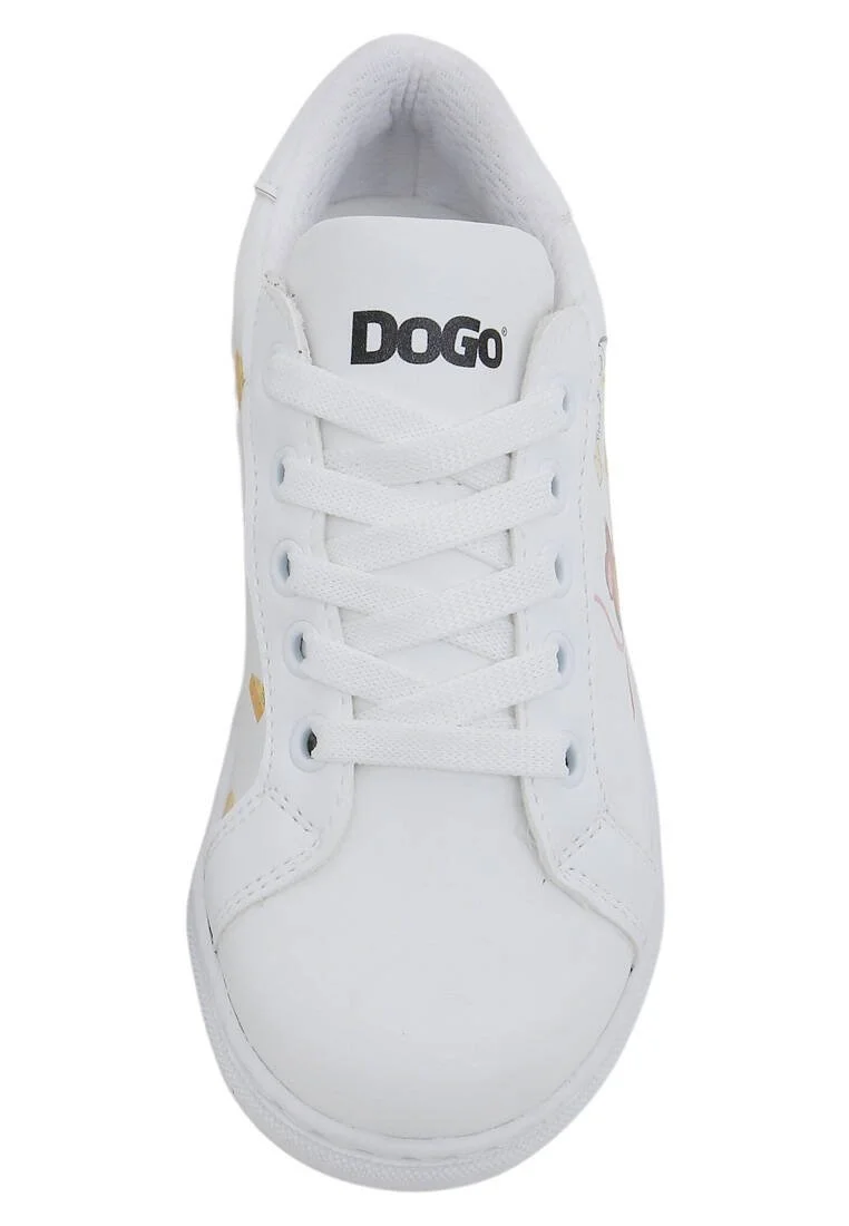 Unisex Çocuk Vegan Deri Beyaz Sneakers - Mission Cheese Possible Tasarım