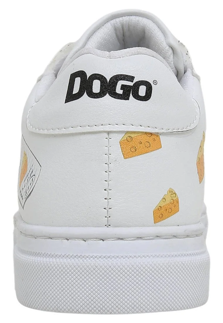 Unisex Çocuk Vegan Deri Beyaz Sneakers - Mission Cheese Possible Tasarım