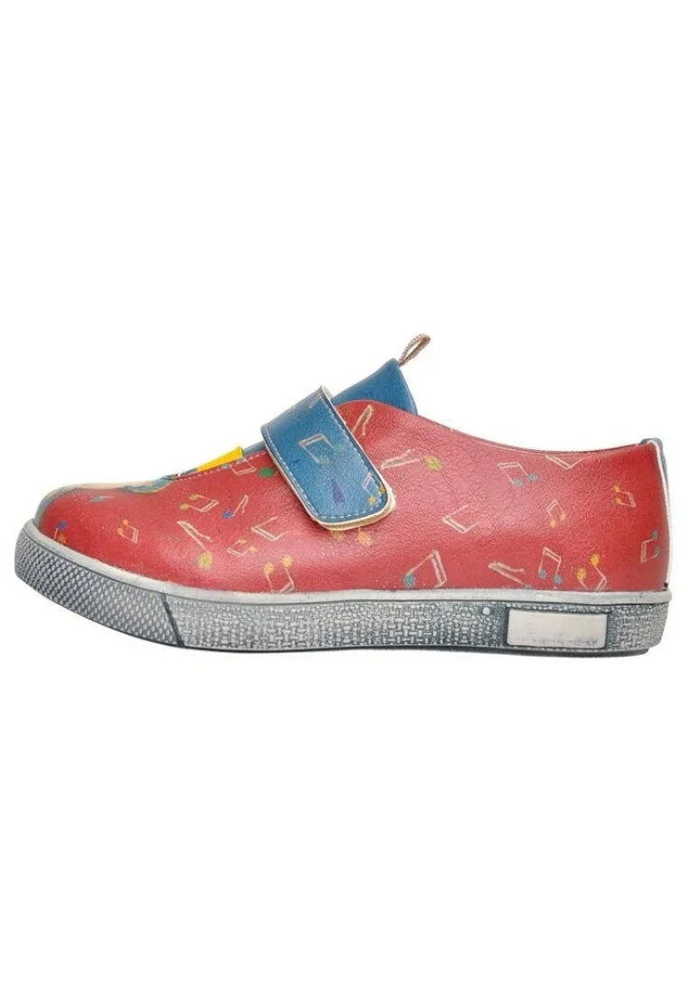 Çocuk Vegan Deri Mavi Cırtlı Sneakers - Lollipop Music Tasarım