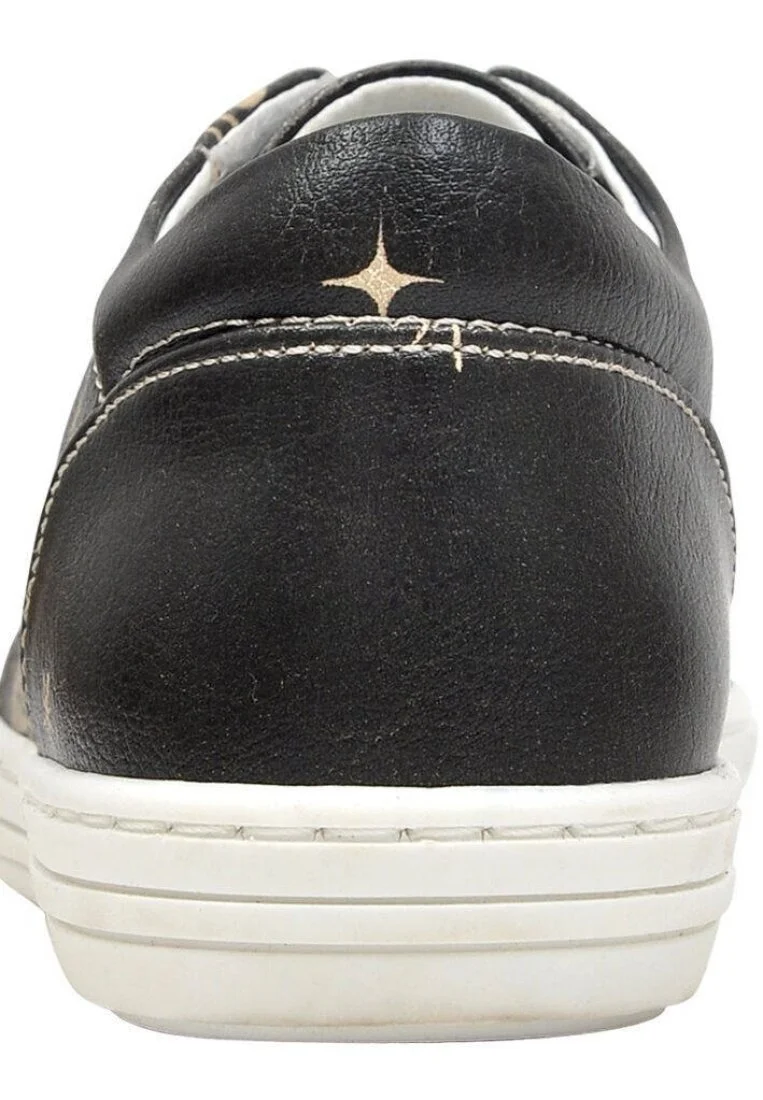 Çocuk Vegan Deri Siyah Bağcıksız Sneakers - Can't Find a Way Tasarım