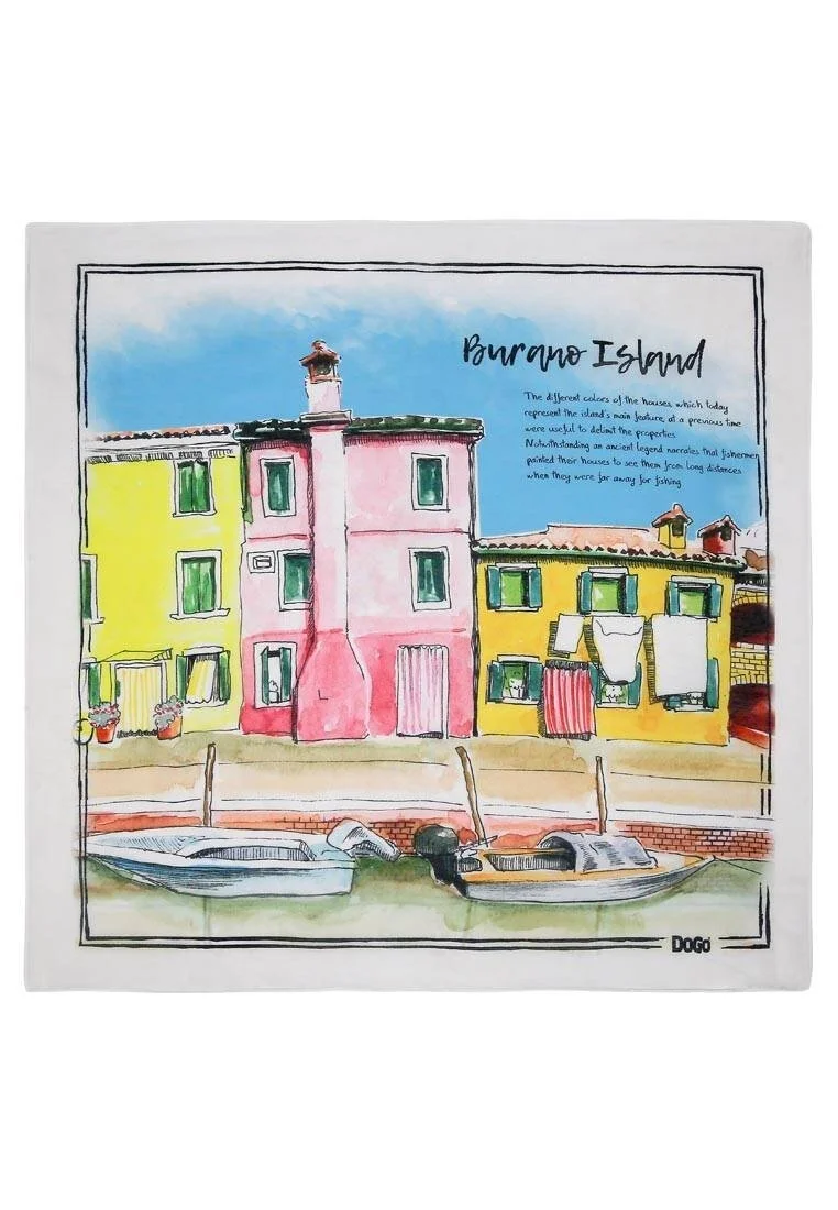Çok Renkli Fular - Burano Island Tasarım