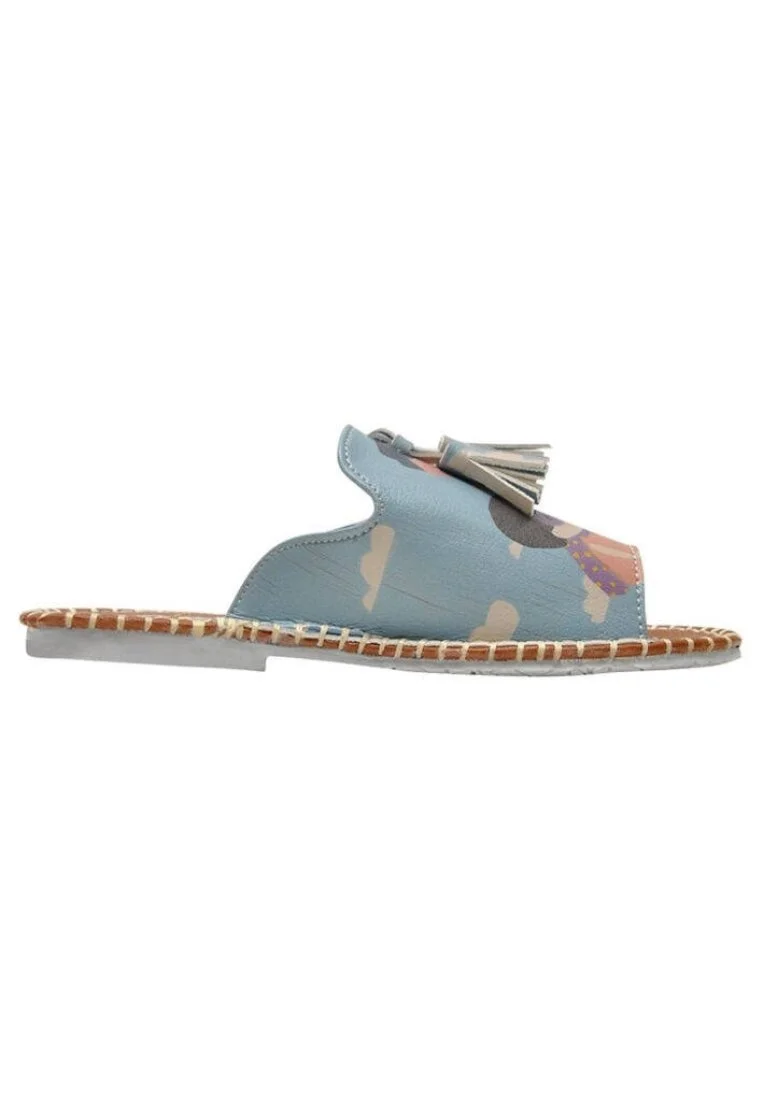 Enfants Cuir Vegan Bleu Sandales - Superhero Girls Motif
