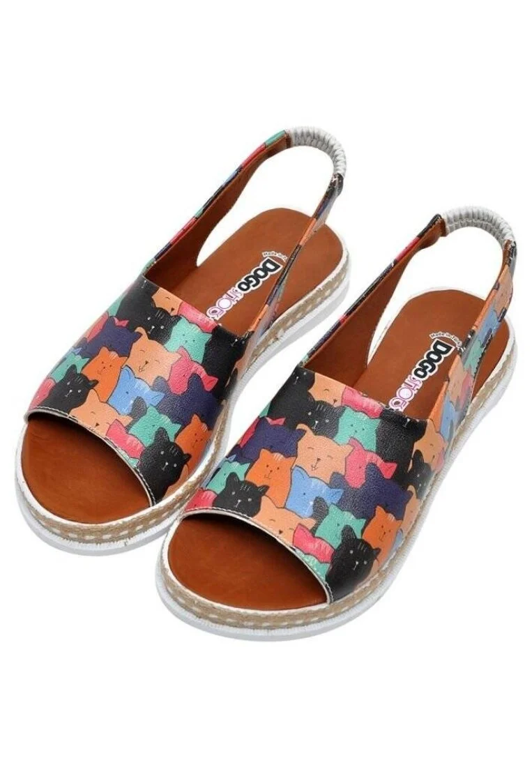 Enfants Cuir Vegan Multicolore Des Sandales - Keep Together Motif