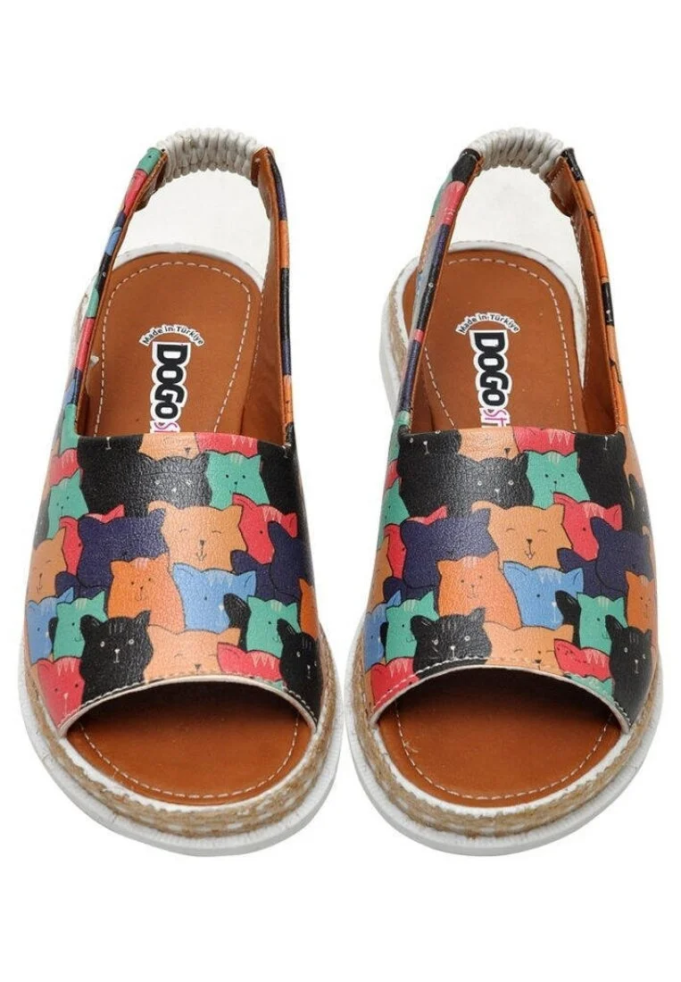 Enfants Cuir Vegan Multicolore Des Sandales - Keep Together Motif