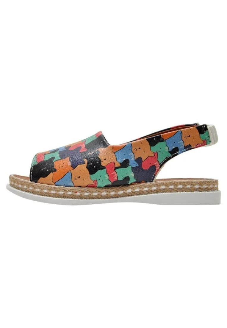 Enfants Cuir Vegan Multicolore Des Sandales - Keep Together Motif