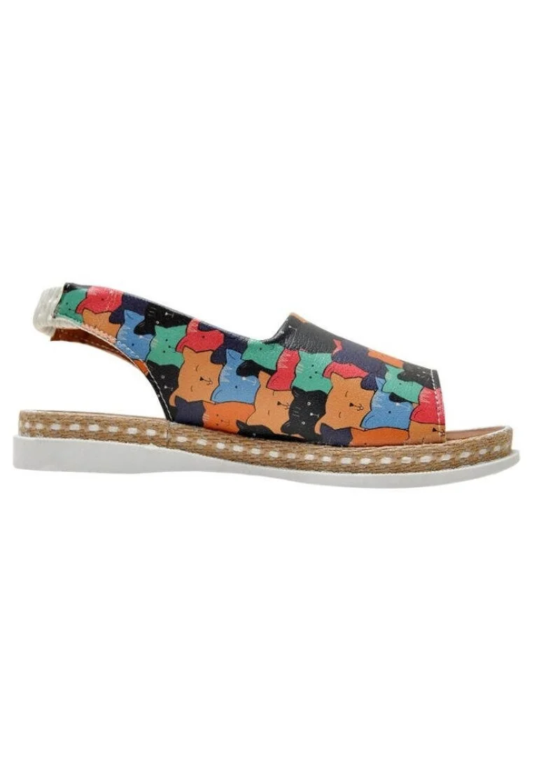 Enfants Cuir Vegan Multicolore Des Sandales - Keep Together Motif
