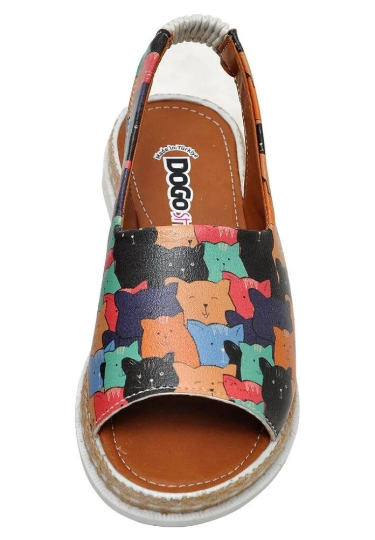Enfants Cuir Vegan Multicolore Des Sandales - Keep Together Motif