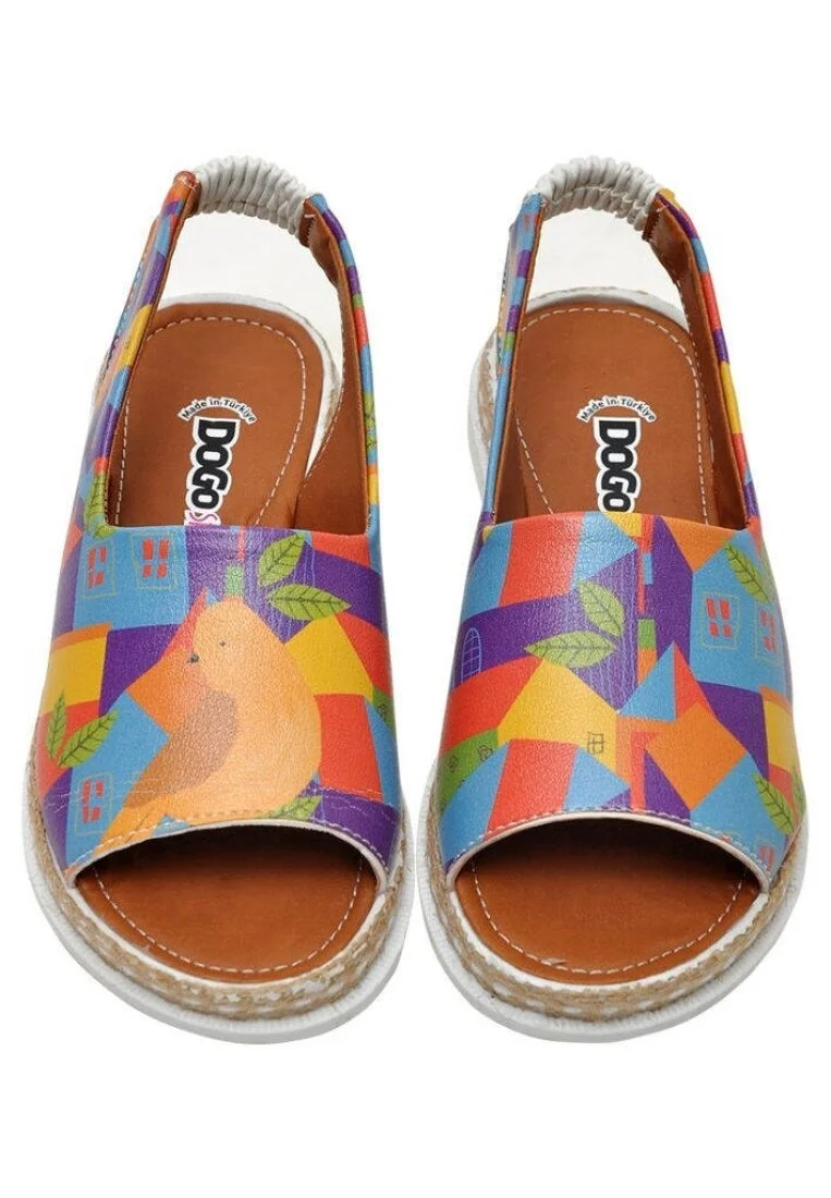 Enfants Cuir Vegan Multicolore Des Sandales - Minicity Motif