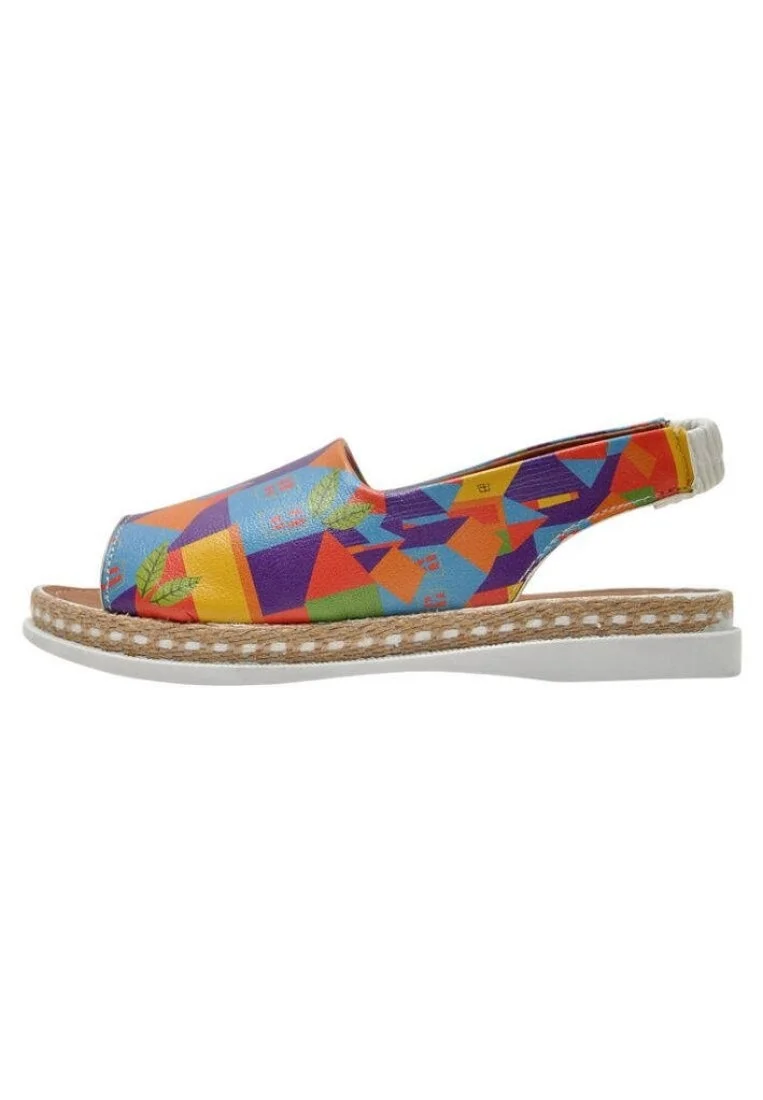 Enfants Cuir Vegan Multicolore Des Sandales - Minicity Motif