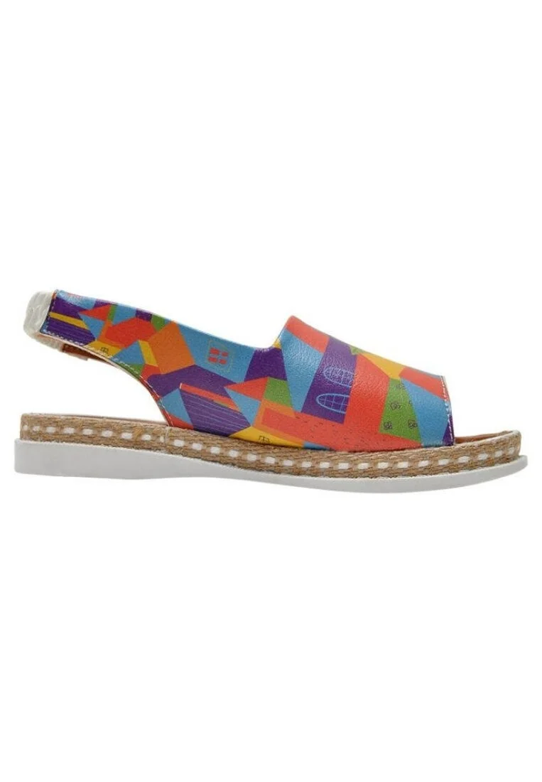 Enfants Cuir Vegan Multicolore Des Sandales - Minicity Motif