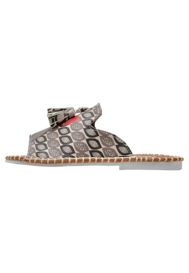 Enfants Cuir Vegan Gris Sandales - Hi Darling Motif