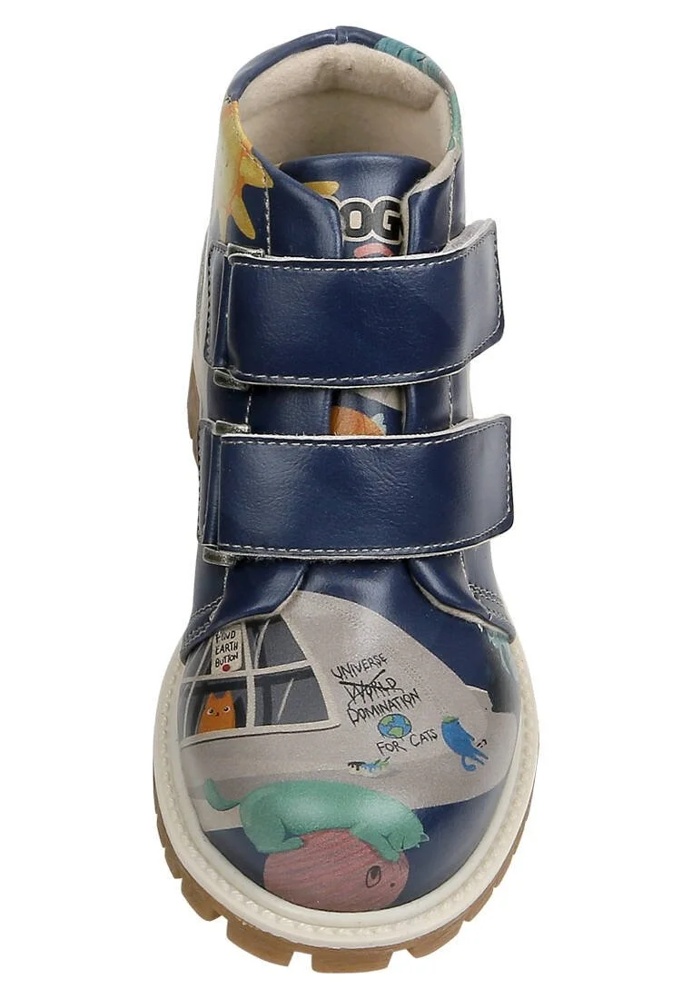 Enfants Cuir Vegan Multicolore Bottes - Universe Domination Motif