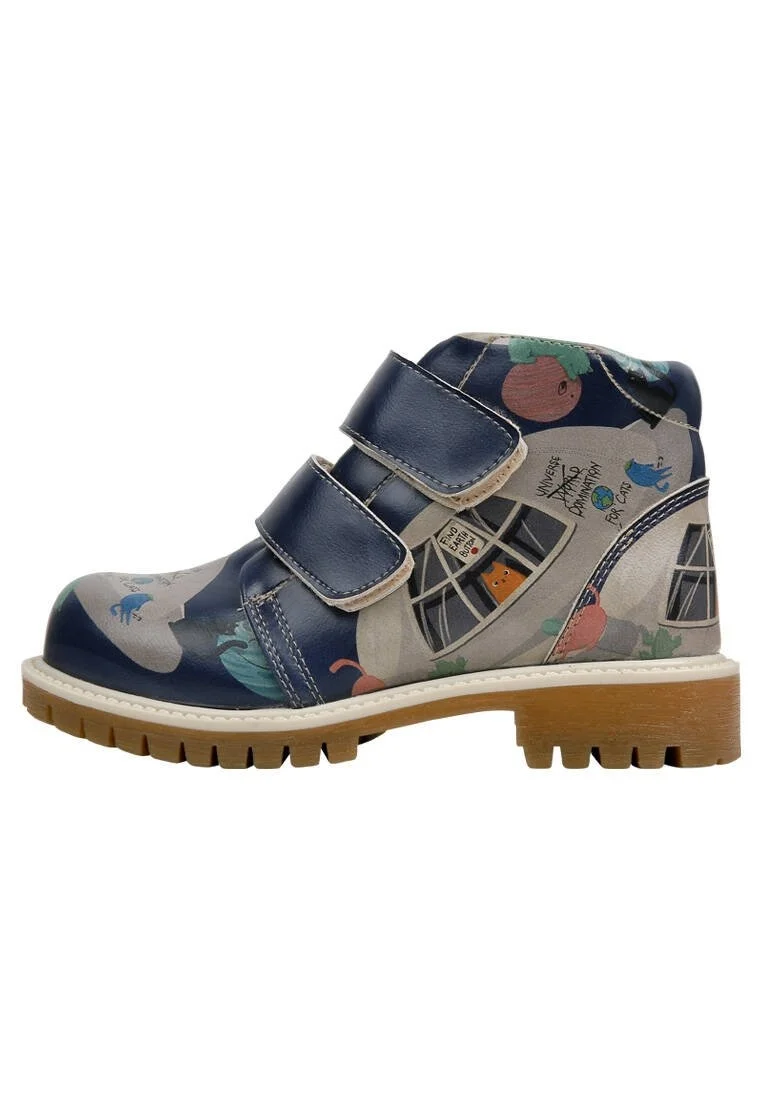 Enfants Cuir Vegan Multicolore Bottes - Universe Domination Motif