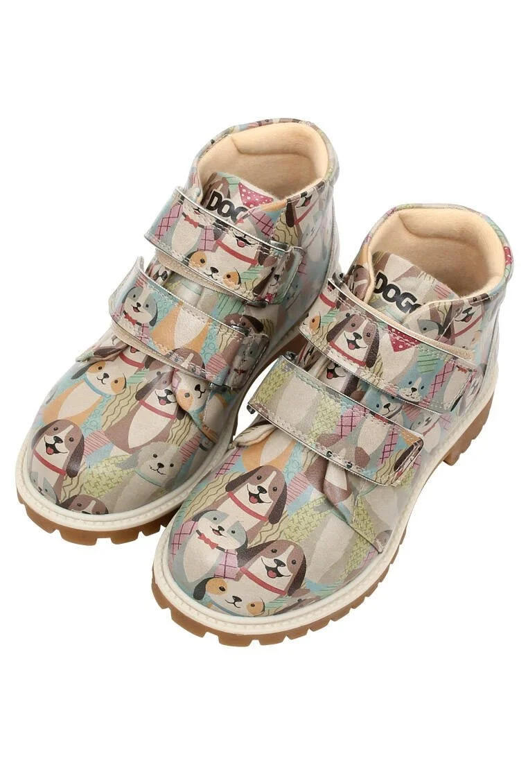 Enfants Cuir Vegan Multicolore Bottes - Best Friends Forever Motif