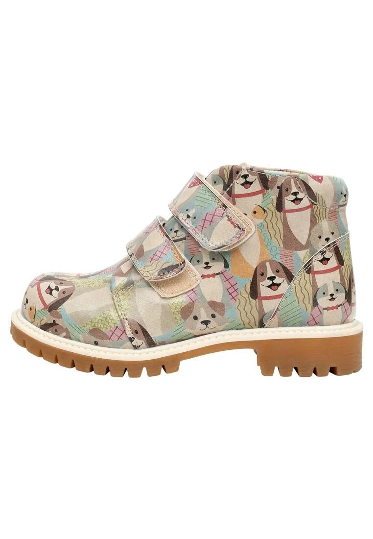 Enfants Cuir Vegan Multicolore Bottes - Best Friends Forever Motif