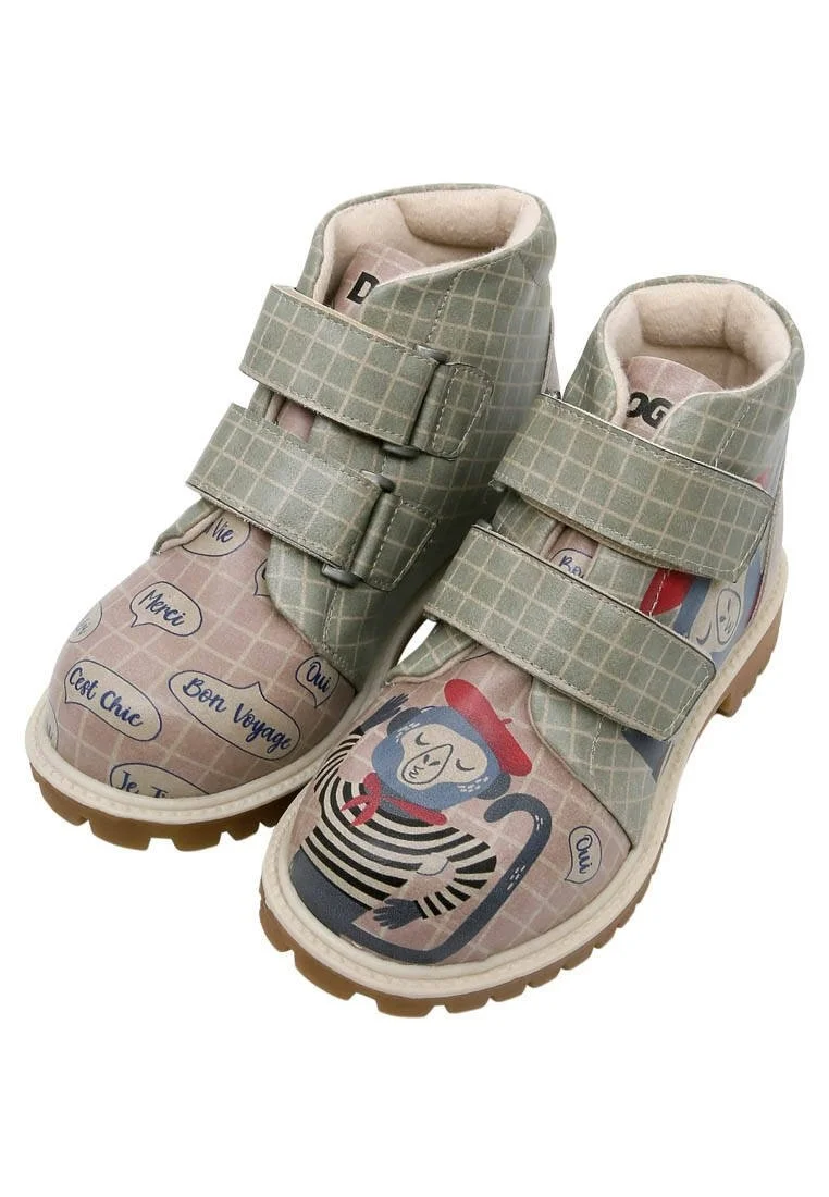 Enfants Cuir Vegan Multicolore Bottes - Bonjour Mon Chéri Motif
