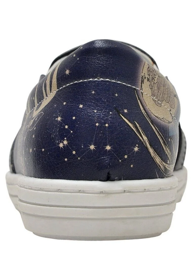 Enfants Cuir Vegan Noir Baskets à Enfiler - Oh My Deer Motif