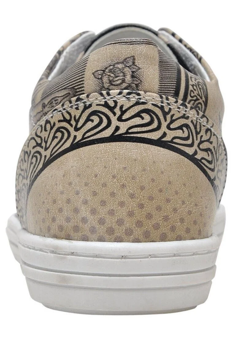 Enfants Cuir Vegan Noir Baskets à Enfiler - Cuernos De Venado Motif