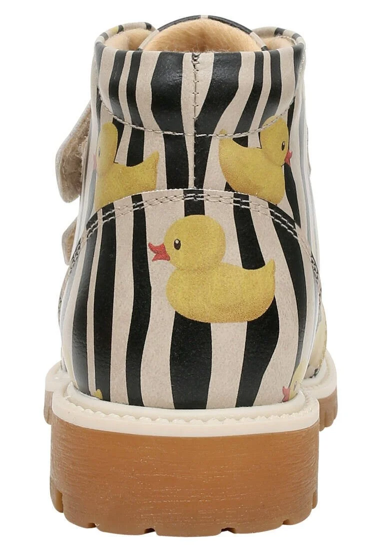 Enfants Cuir Vegan Noir Bottes - Ducky Motif