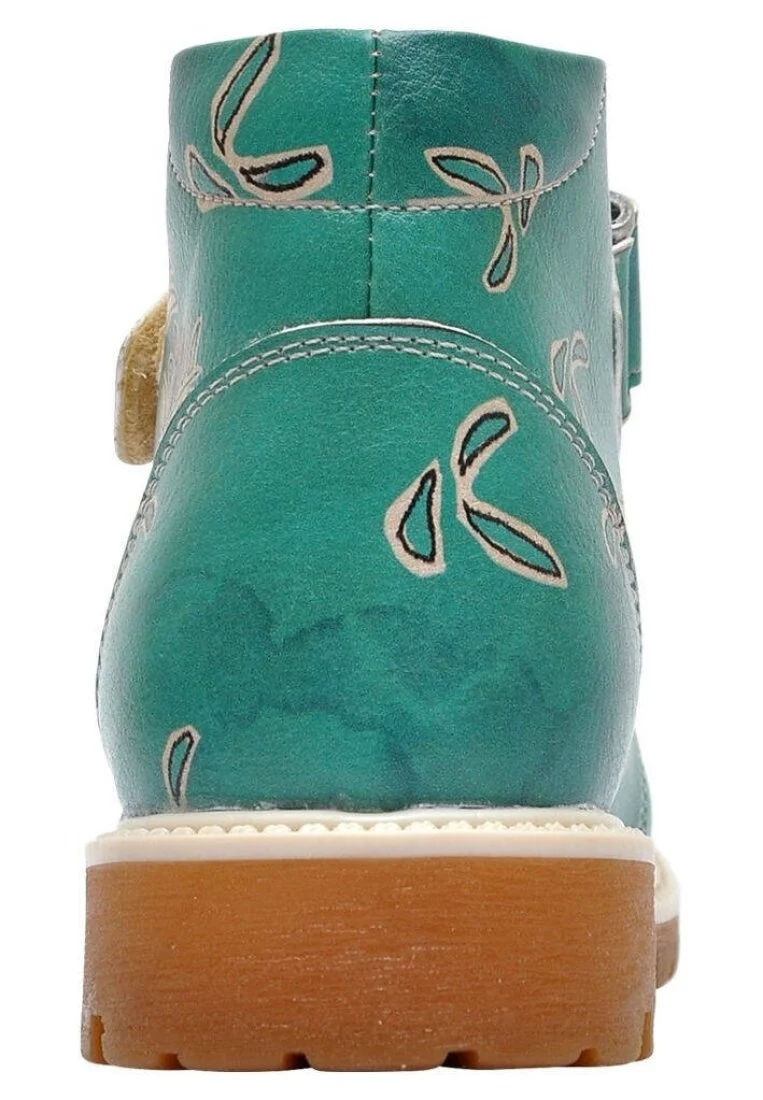 Enfants Cuir Vegan Turquoise Bottes - Koala Motif