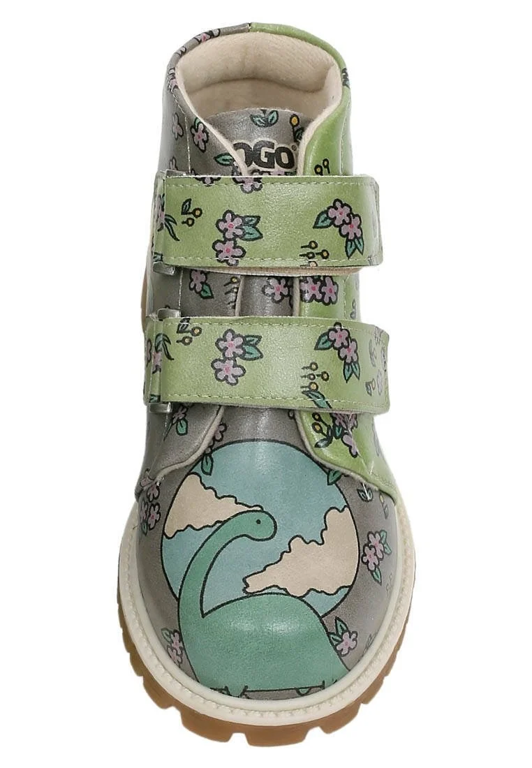 Enfants Cuir Vegan Vert Bottes Longues - Sometimes Life Goes On Motif
