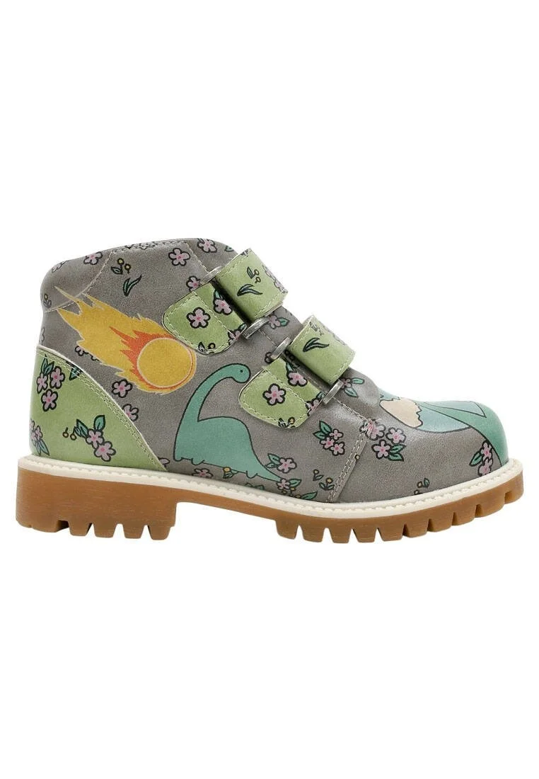 Enfants Cuir Vegan Vert Bottes Longues - Sometimes Life Goes On Motif