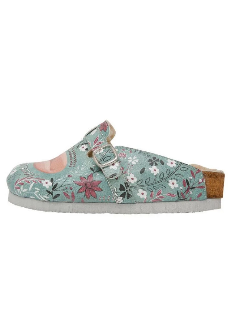 Enfants Cuir Vegan Vert Chaussons - Spirit Animal Motif
