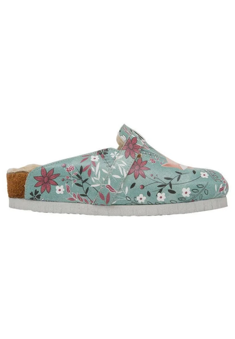 Enfants Cuir Vegan Vert Chaussons - Spirit Animal Motif