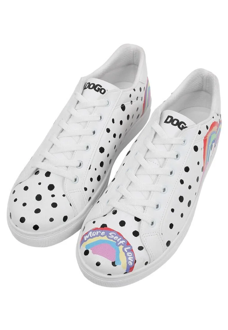 Erkek Vegan Deri Beyaz Günlük Sneakers - More Self Love Tasarım