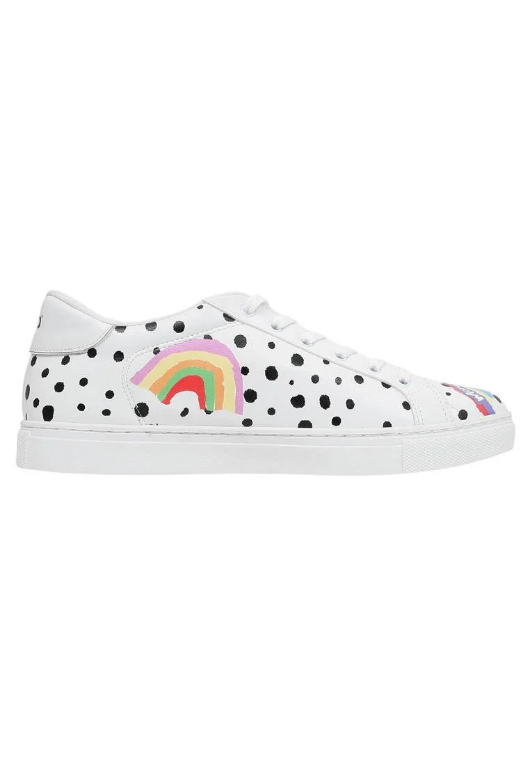 Erkek Vegan Deri Beyaz Günlük Sneakers - More Self Love Tasarım