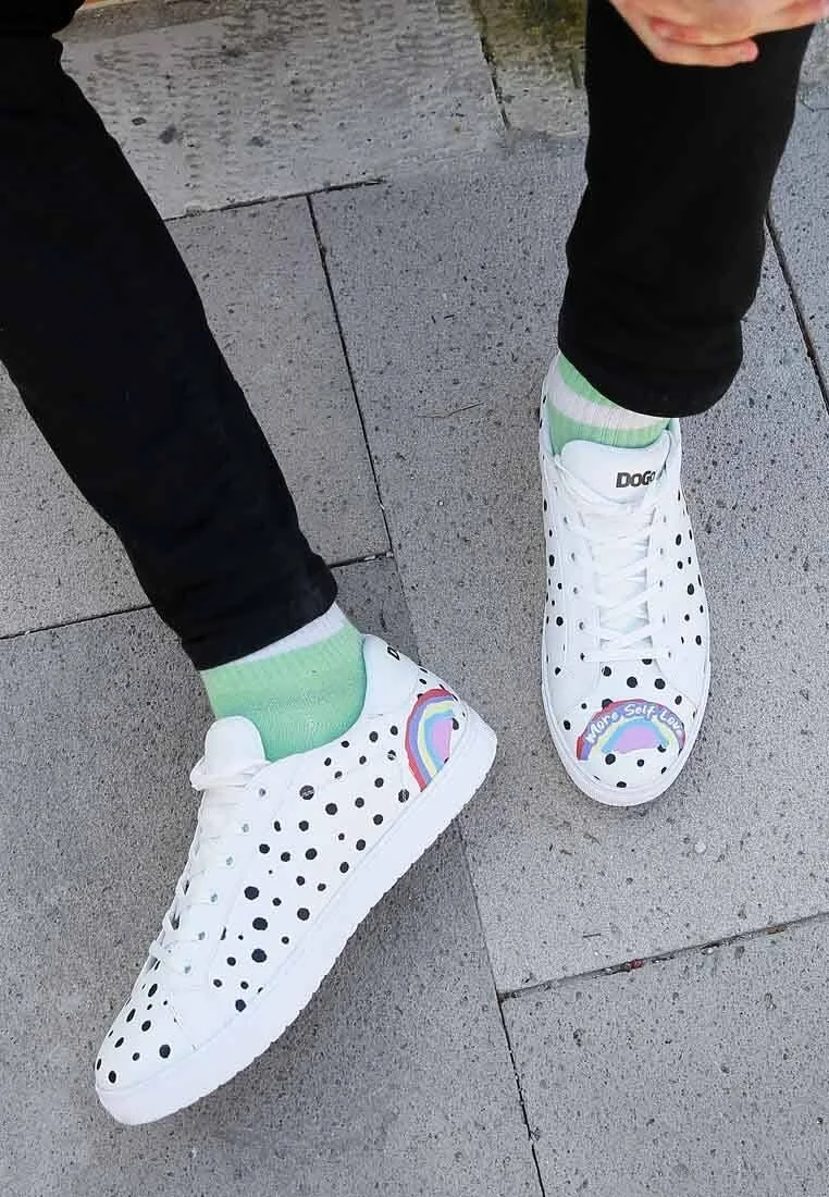 Erkek Vegan Deri Beyaz Günlük Sneakers - More Self Love Tasarım