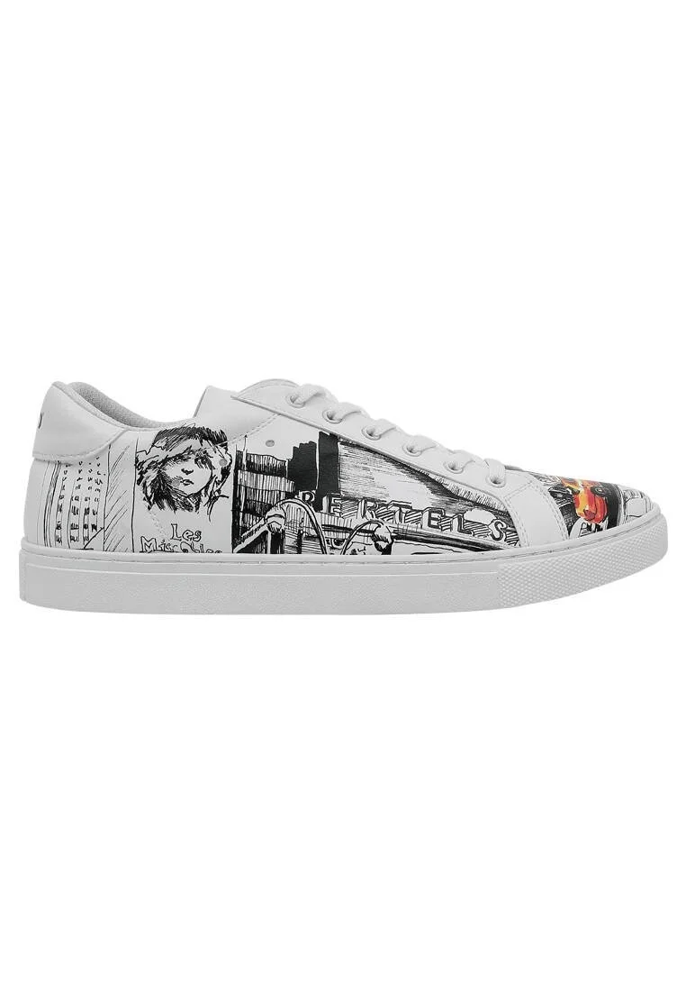 Erkek Vegan Deri Beyaz Sneakers - Broadway Tasarım