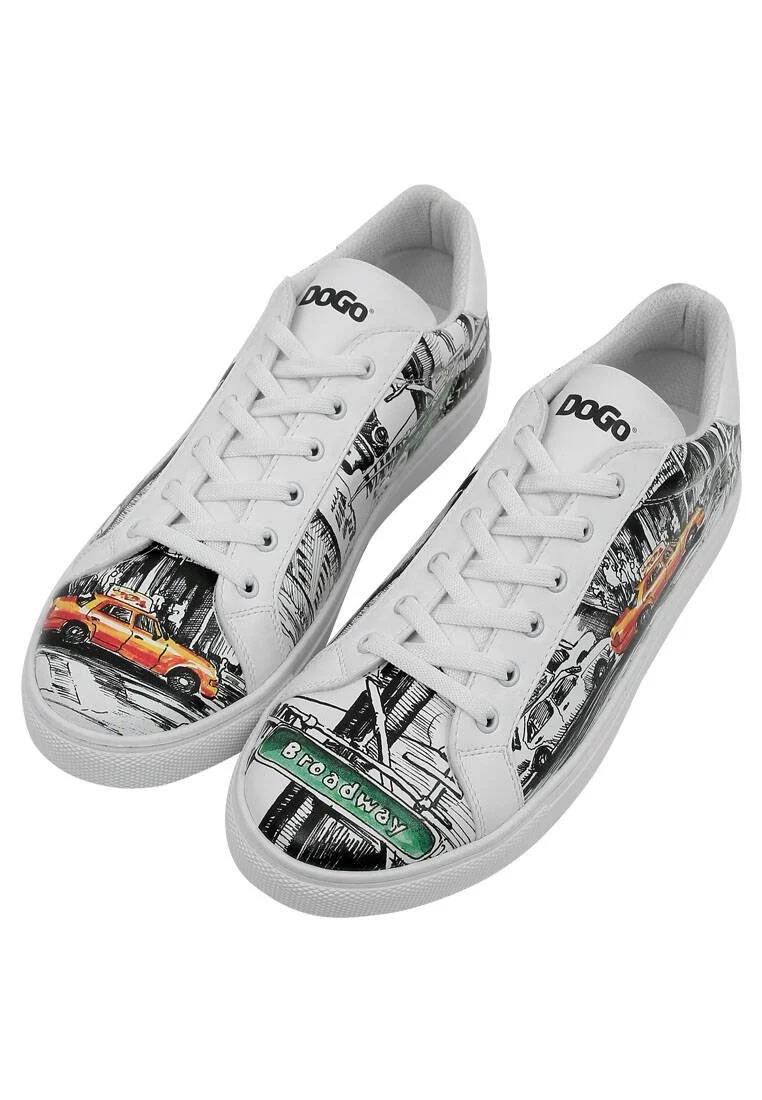 Erkek Vegan Deri Beyaz Sneakers - Broadway Tasarım