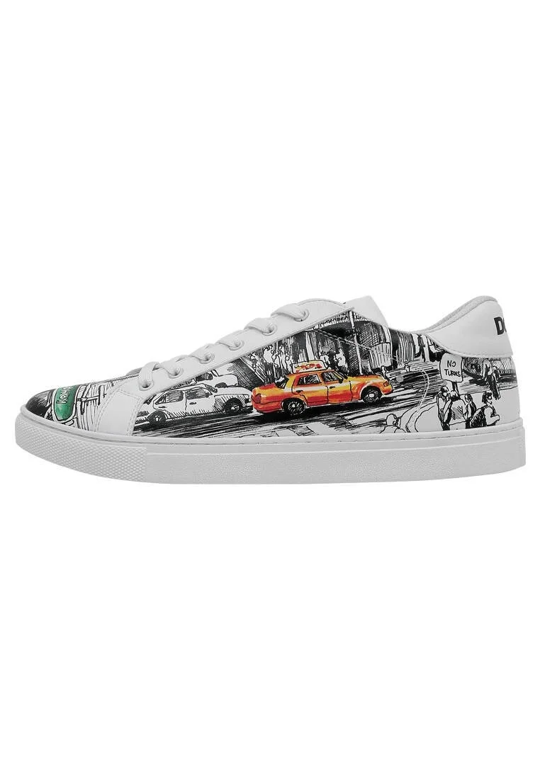 Erkek Vegan Deri Beyaz Sneakers - Broadway Tasarım