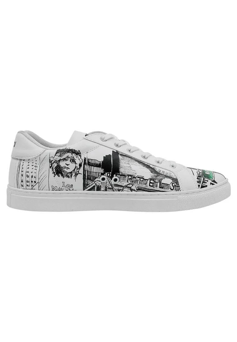 Erkek Vegan Deri Beyaz Sneakers - Broadway Tasarım