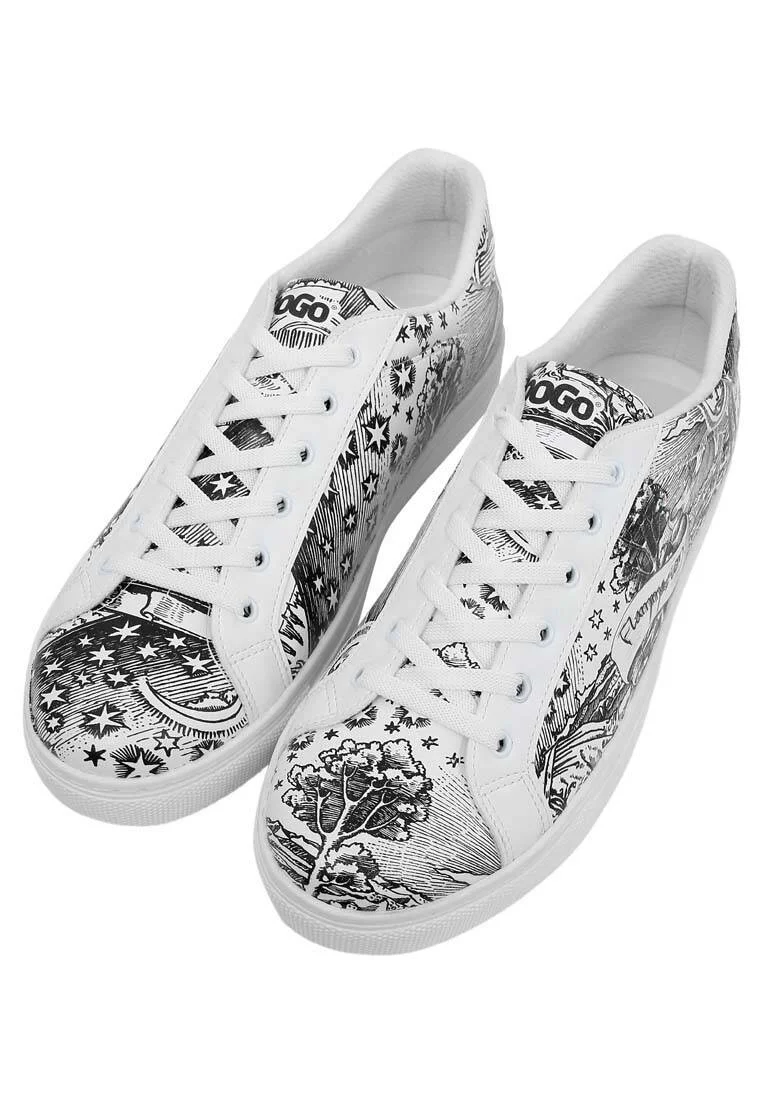 Erkek Vegan Deri Beyaz Sneakers - Flammarion Tasarım