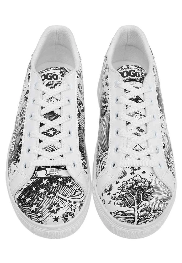 Erkek Vegan Deri Beyaz Sneakers - Flammarion Tasarım